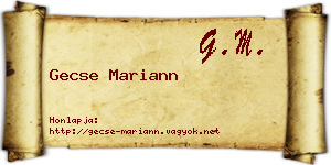 Gecse Mariann névjegykártya