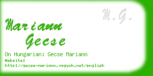 mariann gecse business card